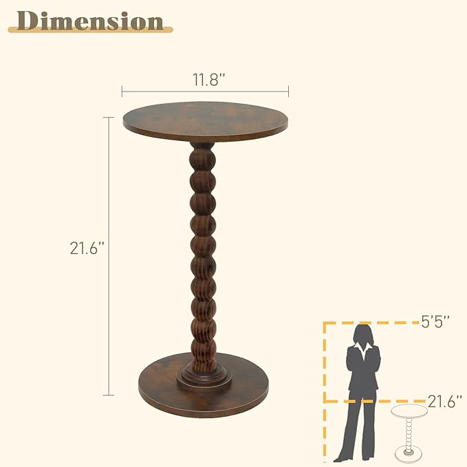 Walvi™ Modern Round Walnut Side Table - Image 3