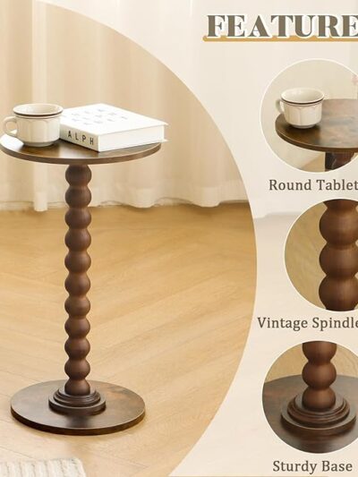 Walvi™ Modern Round Walnut Side Table