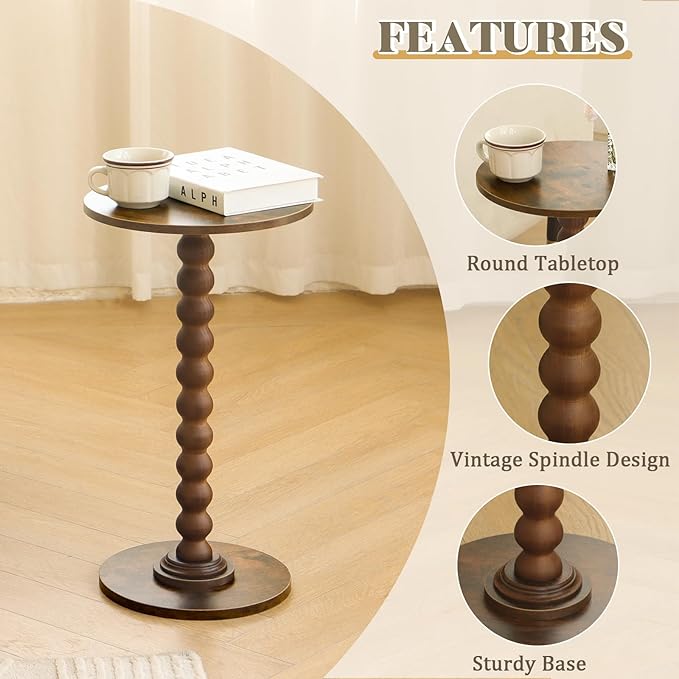 Walvi™ Modern Round Walnut Side Table