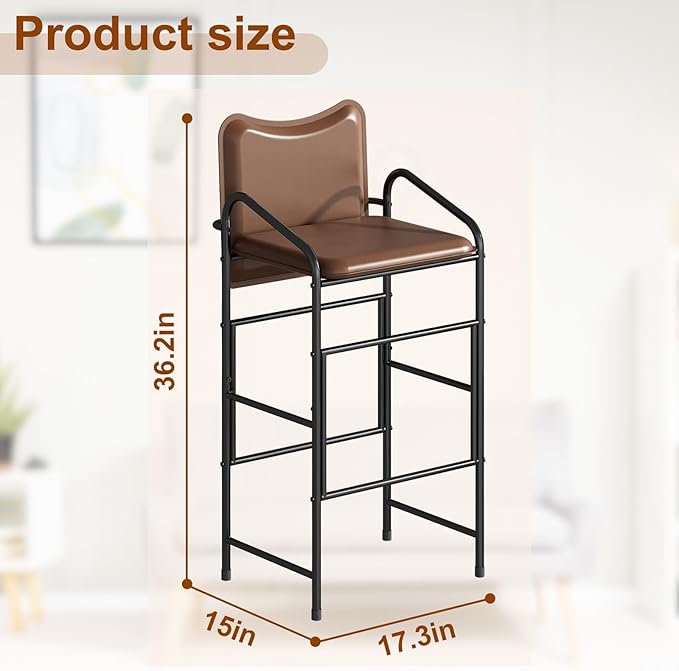 LuvoBar™ Industrial PU Leather Bar Stools - Image 2