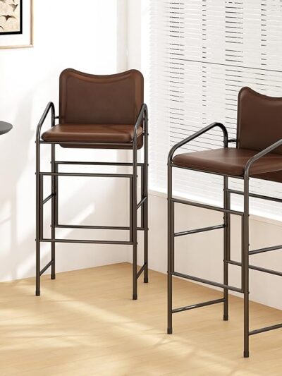 LuvoBar™ Industrial PU Leather Bar Stools